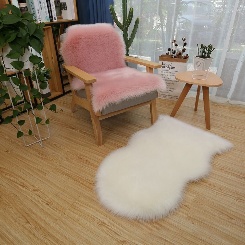 Cowhide Rug Faux - Washable Fluffy Shaggy Long Hair Carpet