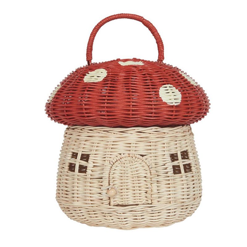 Home Decor Rattan - New Handmade Rattan Mushroom-Shaped Storage Basket-