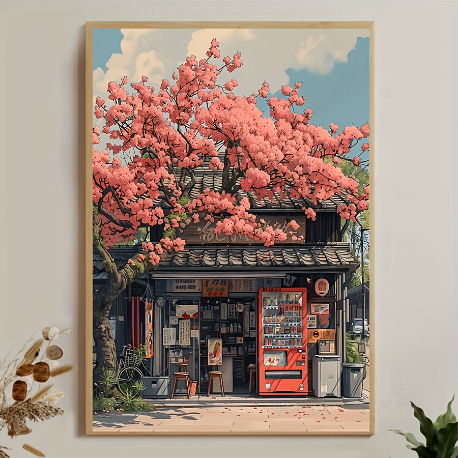Home Decor Under 500 - 500/1000/1200/2000PCS Puzzle Shop under Cherry Blossoms