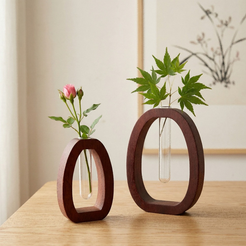 Wooden Hydroponic Flower Vase  - огляд і ціна Terrarium Glass Bottle