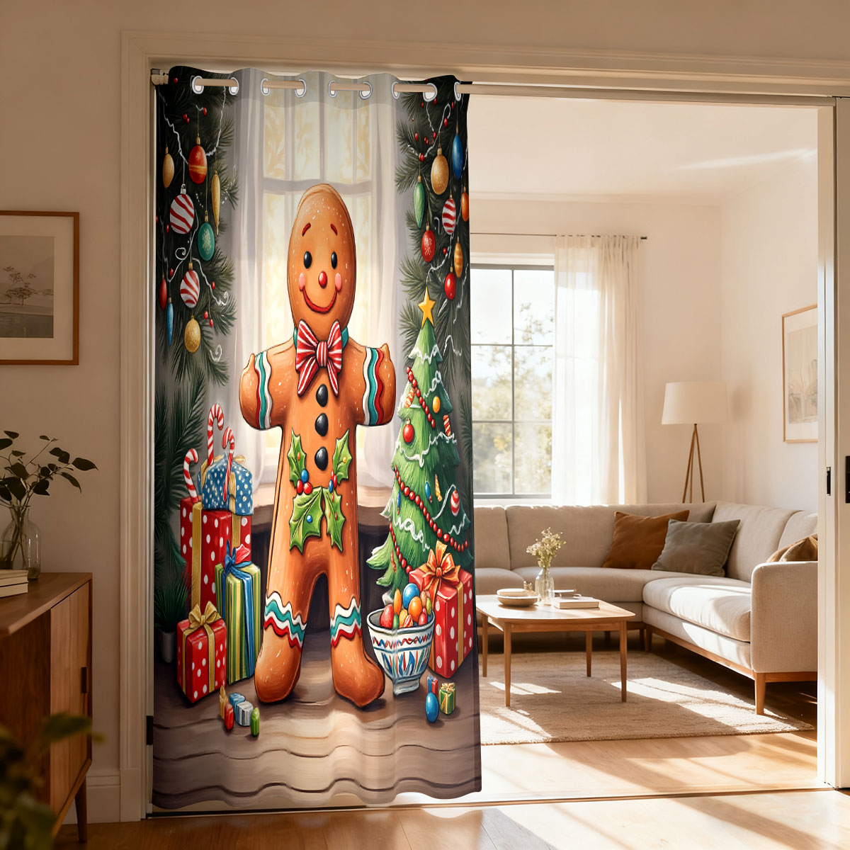 Christmas Gingerbread Man Xmas - огляд і ціна Home Decor Curtain