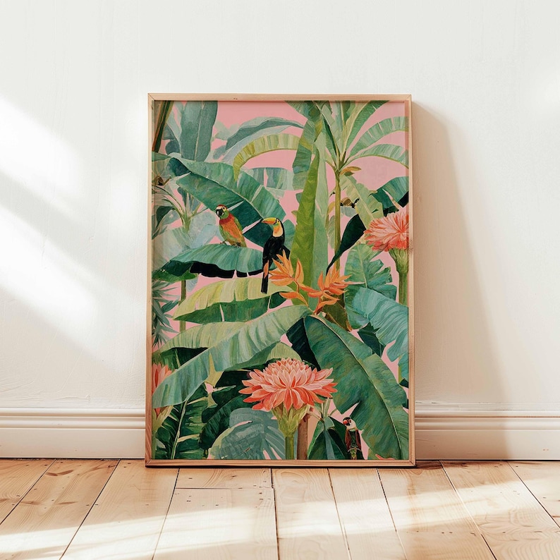 1pc Retro Tropical Canvas Post - огляд і ціна Home Decor Youtube