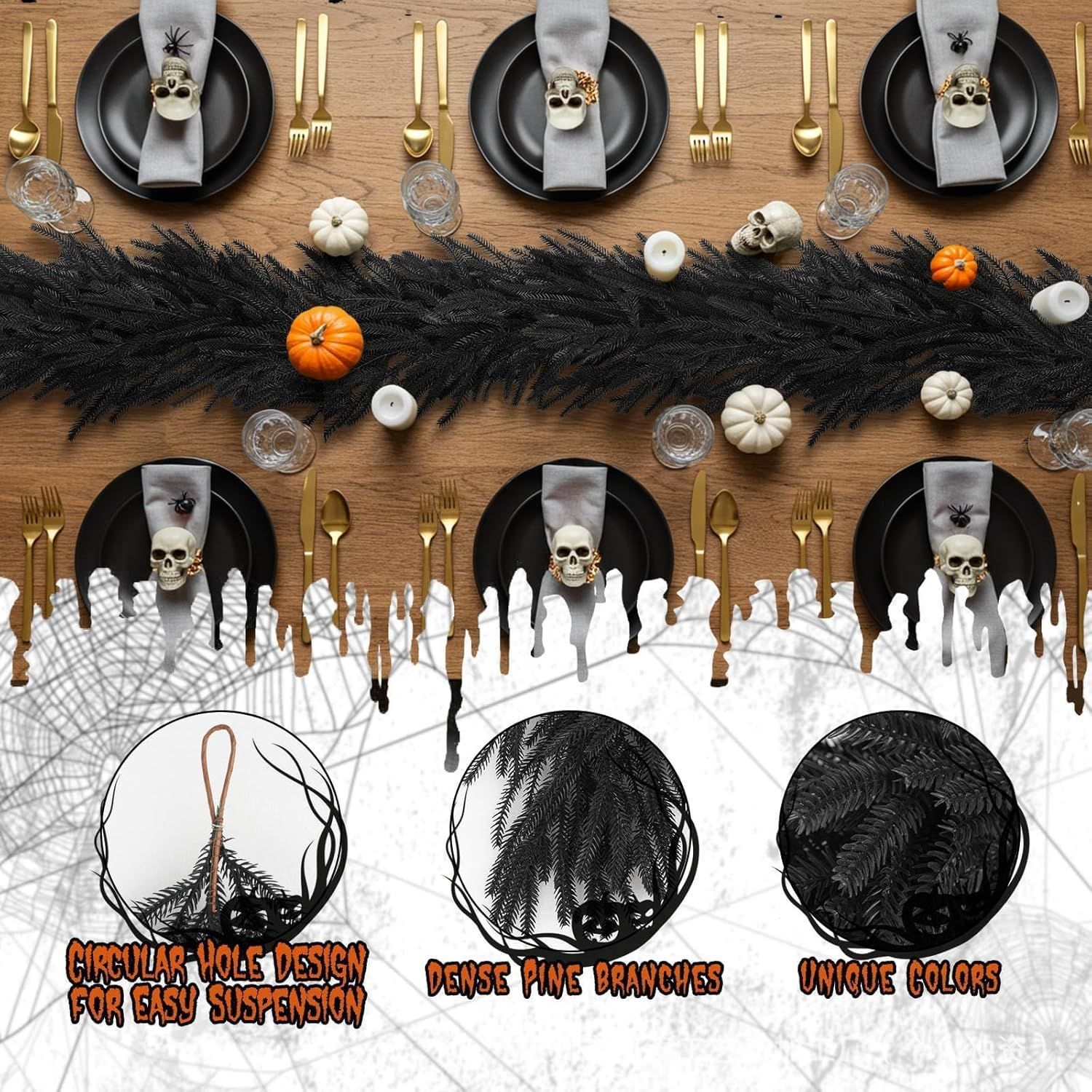 Black Norfolk Pine Halloween R - огляд і ціна Home Decor Rattan