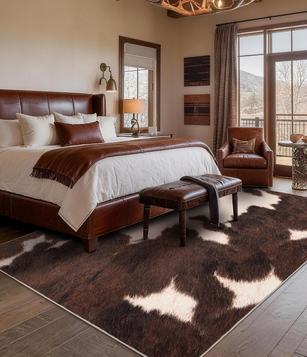Brown Faux Cowhide Area Rug, S - огляд і ціна Cowhide Rug Faux
