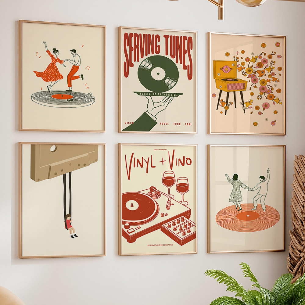 1pc Vintage Music Canvas Poste - огляд і ціна Home Decor Youtube