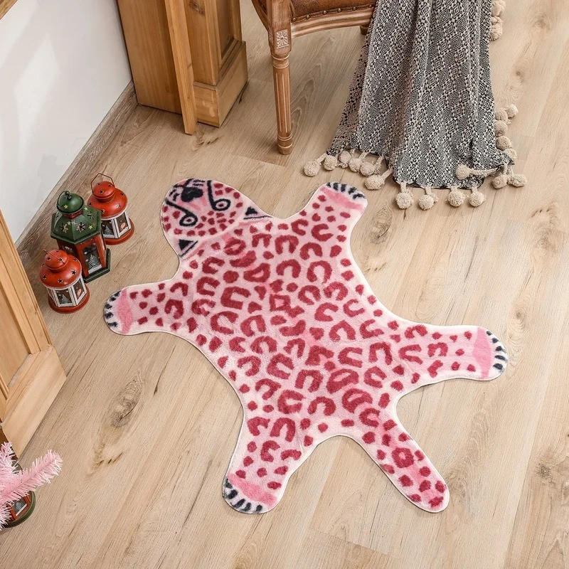VIKAMA Pink Leopard Print Irre - огляд і ціна Cowhide Rug Faux