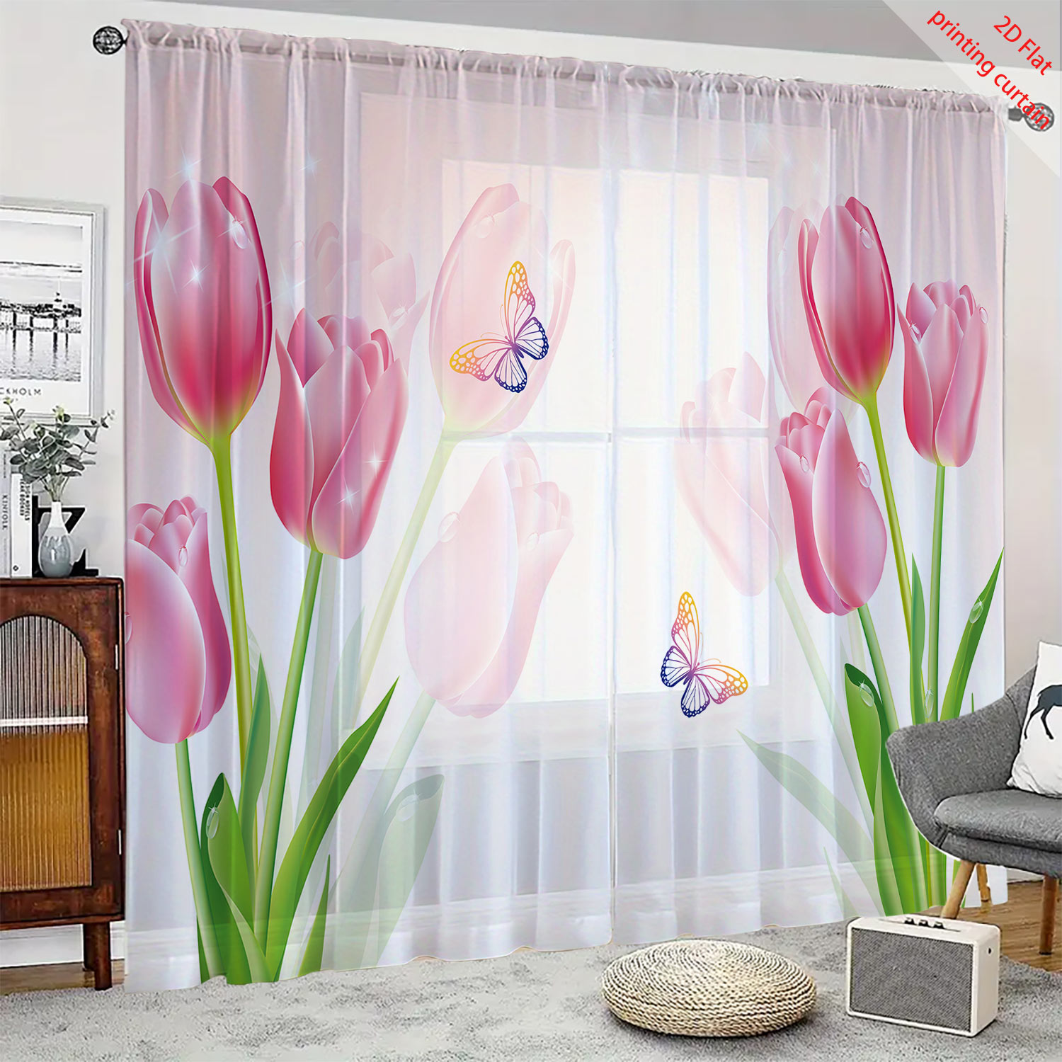 Pink tulip print transparent g - огляд і ціна Home Decor Youtube