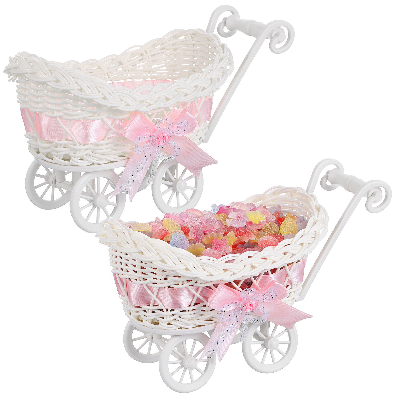 2Pcs Cute Shopping Cart Style  - огляд і ціна Home Decor Rattan