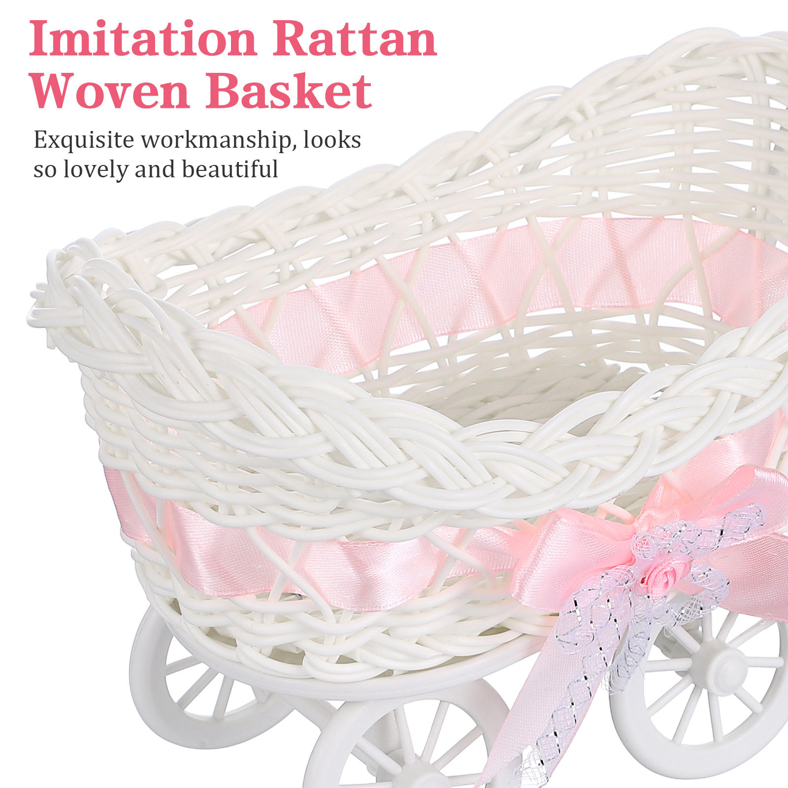 2Pcs Cute Shopping Cart Style  - огляд і ціна Home Decor Rattan