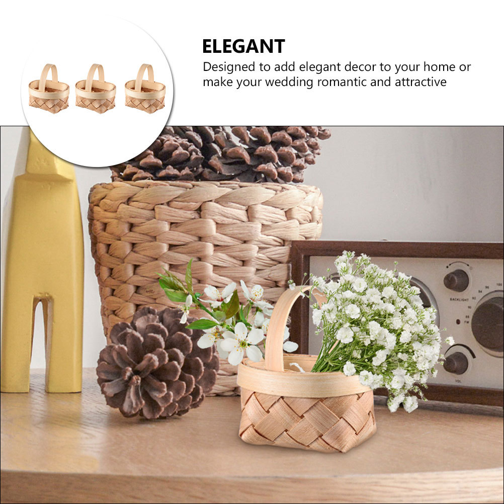 3Pcs Mini Woven Basket Handmad - огляд і ціна Home Decor Rattan
