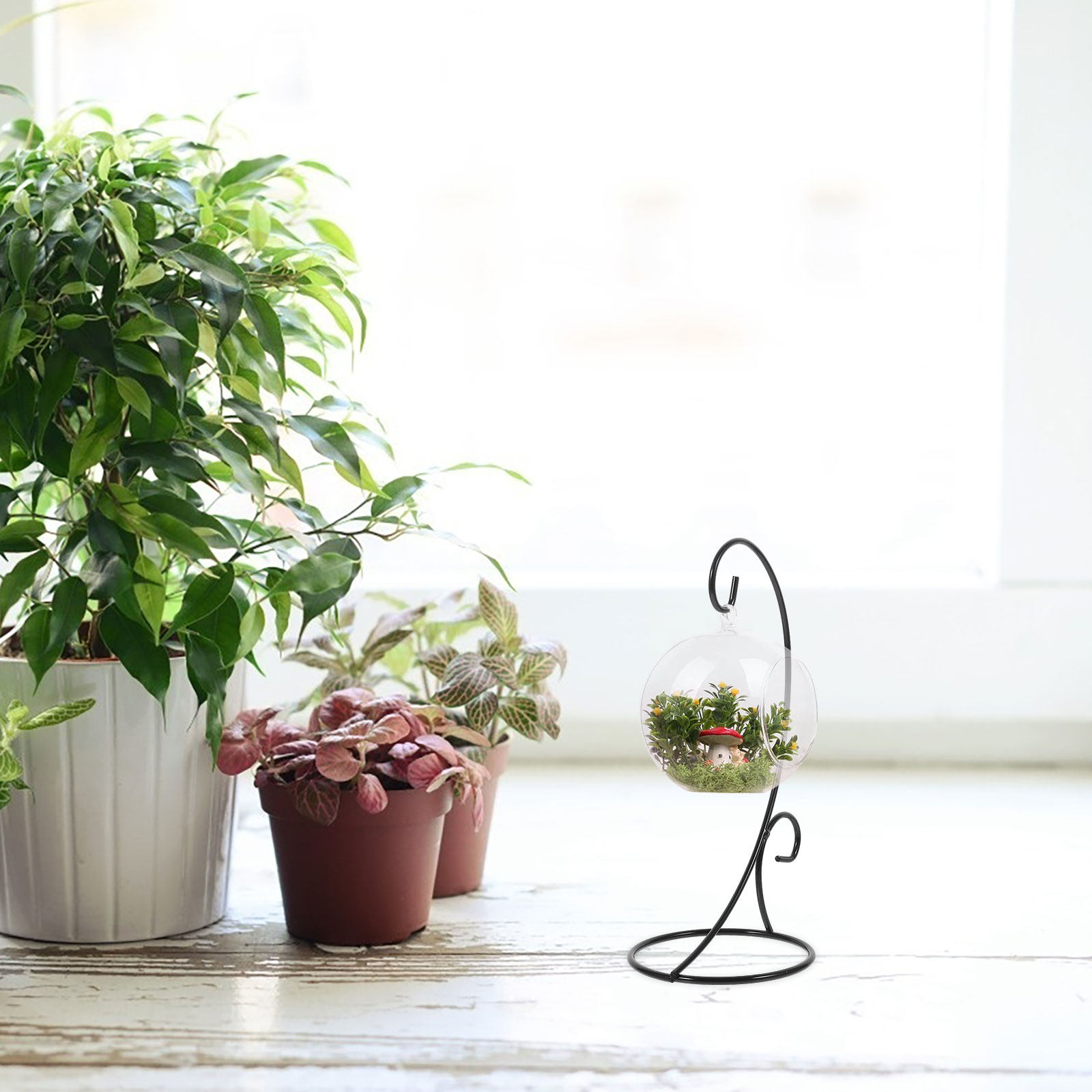 2Pcs Iron Hanging Ornament Dis - огляд і ціна Terrarium Glass Bottle