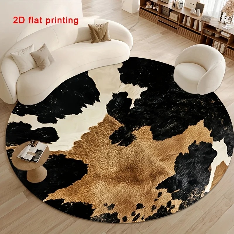 Western Faux Cow Hide Round Ru - огляд і ціна Cowhide Rug Faux