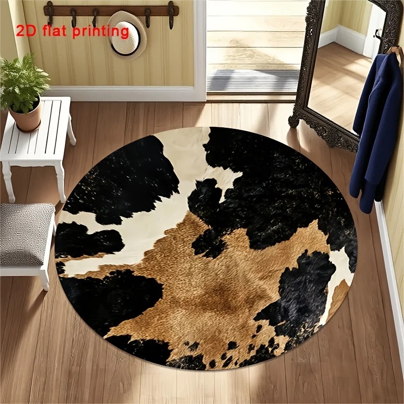 Western Faux Cow Hide Round Ru - огляд і ціна Cowhide Rug Faux