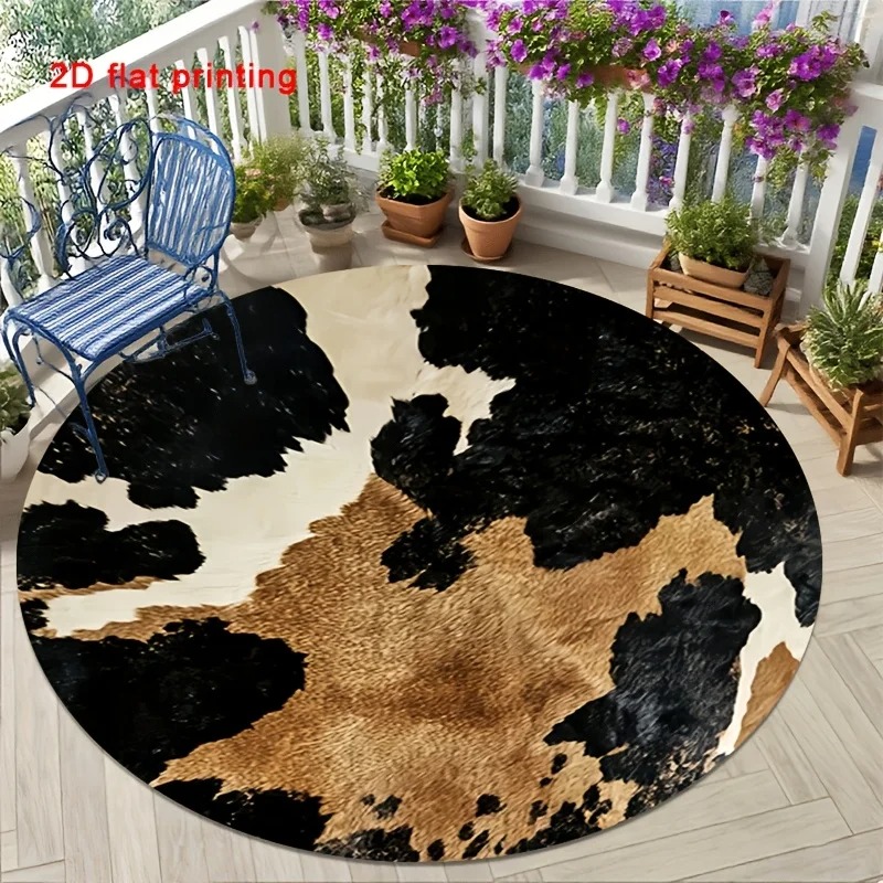 Western Faux Cow Hide Round Ru - огляд і ціна Cowhide Rug Faux